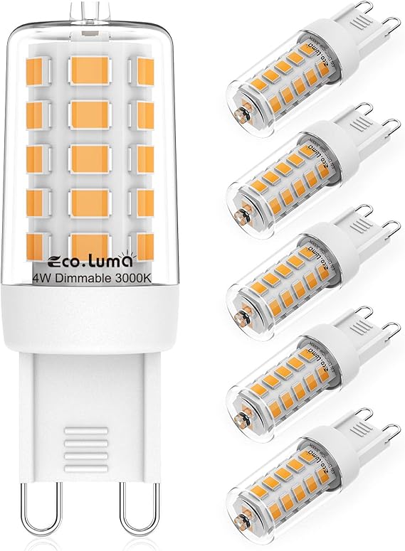 Ampoules LED G9 Dimmable Blanc Chaud 3000K, 4W Remplacement 30W 40W