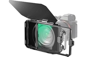 K&F CONCEPT Mini Matte Box+Black Diffusion 1/4 Kit, Carbon Fiber Top DSLR Matte Box with 2 Filter Trays and 67/72/77/82/95mm 