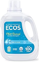 ECOS Laundry Detergent Liquid, 100 Loads - Dermatologist Tested Laundry Soap - Hypoallergenic, EPA Safer Choice Certified, Pl