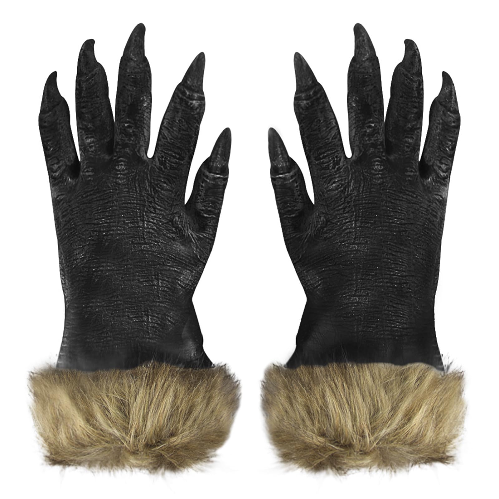 TINAYAUE Unisex Halloween Gloves Grim Reaper Gloves Wolf Gloves Horror Werewolf Hands Death Gloves for Men Women Fancy Dress Party Halloween Costume Ghost Hands Mittens Prank Props