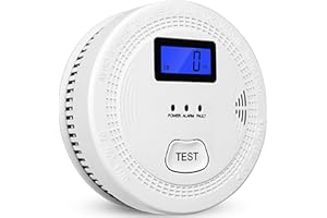 OLUNCLE 2 in 1 CO & Smoke Alarm,Carbon Monoxide Detectors, with Battery, Smoke Detector,85dB in Alarm,for Home and Kitchen,LCD Screen,Easy to Install