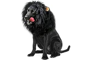 Onmygogo Lion Mane Wig for Dogs with Ears, Funny Pet Costumes for Halloween Christmas