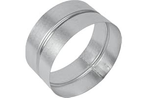 HVAC OV Galvanized Metal Duct Connector - 6 Inch Fit - Round Ventilation Pipe Coupling and Extension - Available in Different Sizes to Suit