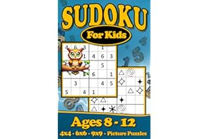 Sudoku for Kids Ages 8-12: Over 200 Sudoku Puzzles | Increasing Difficulty | Includes Picture Sudoku Puzzles, Instructions and Solutions | 4x4, 6x6 and 9x9 Grids | Handy Travel Size