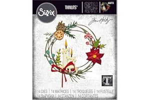 Vault Festive Wreath Thinlits Lot de 14 matrices de découpe par Tim Holtz
