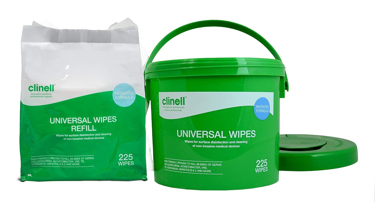 Clinell Universal Cleaning and Disinfectant Wipes for Surfaces, Pack of 225 Wipes, Refill Pack, Multi Purpose Wipes - Image 3