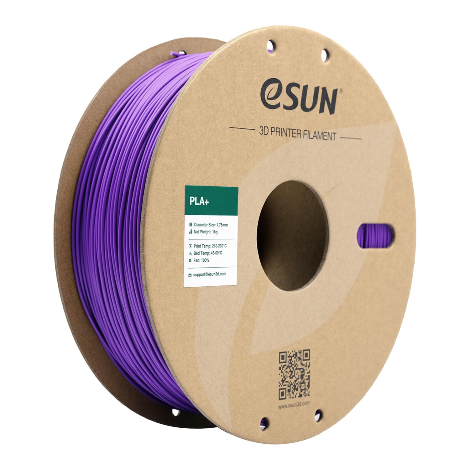 eSUN PLA+ Filament 1.75mm, Enhanced Toughness 3D Printer Filament PLA Plus, Dimensional Accuracy +/- 0.03mm, 1KG Spool (2.2 LBS) 3D Printing Filament for 3D Printers, Purple — image 1