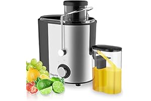 Juicer, Bagotte Centrifugal Juicer, BPA-Free, High Juice Yield Dual-Speed Juice Extractor with 304 Stainless Steel,65mm Wide Feed Chute Juicer Machines for Whole Fruit and Vegetable, Easy to Clean