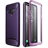 Clayco Compatible with Case for Samsung Galaxy Note 9 (2018 Release) 5G 360 Degree Mobile Phone Case Rugged Protective Bumper Case Full Cover with Built-in Screen Protector (Purple)
