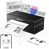 Rongta Bluetooth Shipping Label Printer, Wireless 4x6 Thermal Label Printer for Shipping Packages, Support Phones, Compatible with Windows macOS Android iOS for Small Business