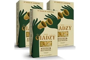 Giadzy by Giada De Laurentiis 3 Pack Gluten Free Mezzi Rigatoni - Made in Italy, Artisinal, Clean Ingredients - Non GMO