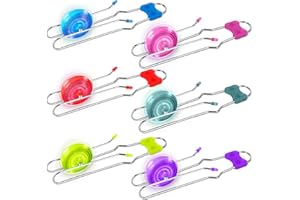 ArtCreativity Retro Light Up Gyro Wheels Set for Kids- Includes 6, 8.5 Inch Rail Twisters, Mesmerizing Spinning and Lighting Effects Design- Top Fun Gift for Boys and Girls