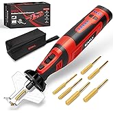 SHALL Cordless Chainsaw Sharpener Kit, Electric Chainsaw Sharpener with 6 Titanium-Coated Diamond Drill Bits and Angle Guide, Ideal for Various Chainsaws Chains