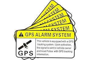 HMDZMR GPS Tracking Sticker for Cars, Self Adhesive Track Stickers, PVC Car Tracker Warning Stickers, GPS Tracker Sticker for Motorcycle Car Bike Truck Trailer Vehicle Safety Bumper (6 Pcs)