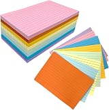 Ojussa A6 Flash Cards 400Pcs 8 Colors Lined 148x105mm 8mm Lines view 1