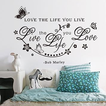 Alint 1 Stück Bob Marley Zitat Wand Aufkleber Worte Dekor Liebe Das