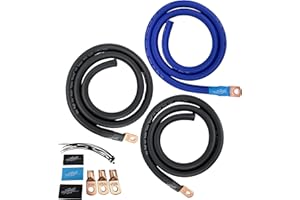 Sky High Car Audio E-Series 1/0 CCA Big 3 Upgrade Kit - Blue & Black