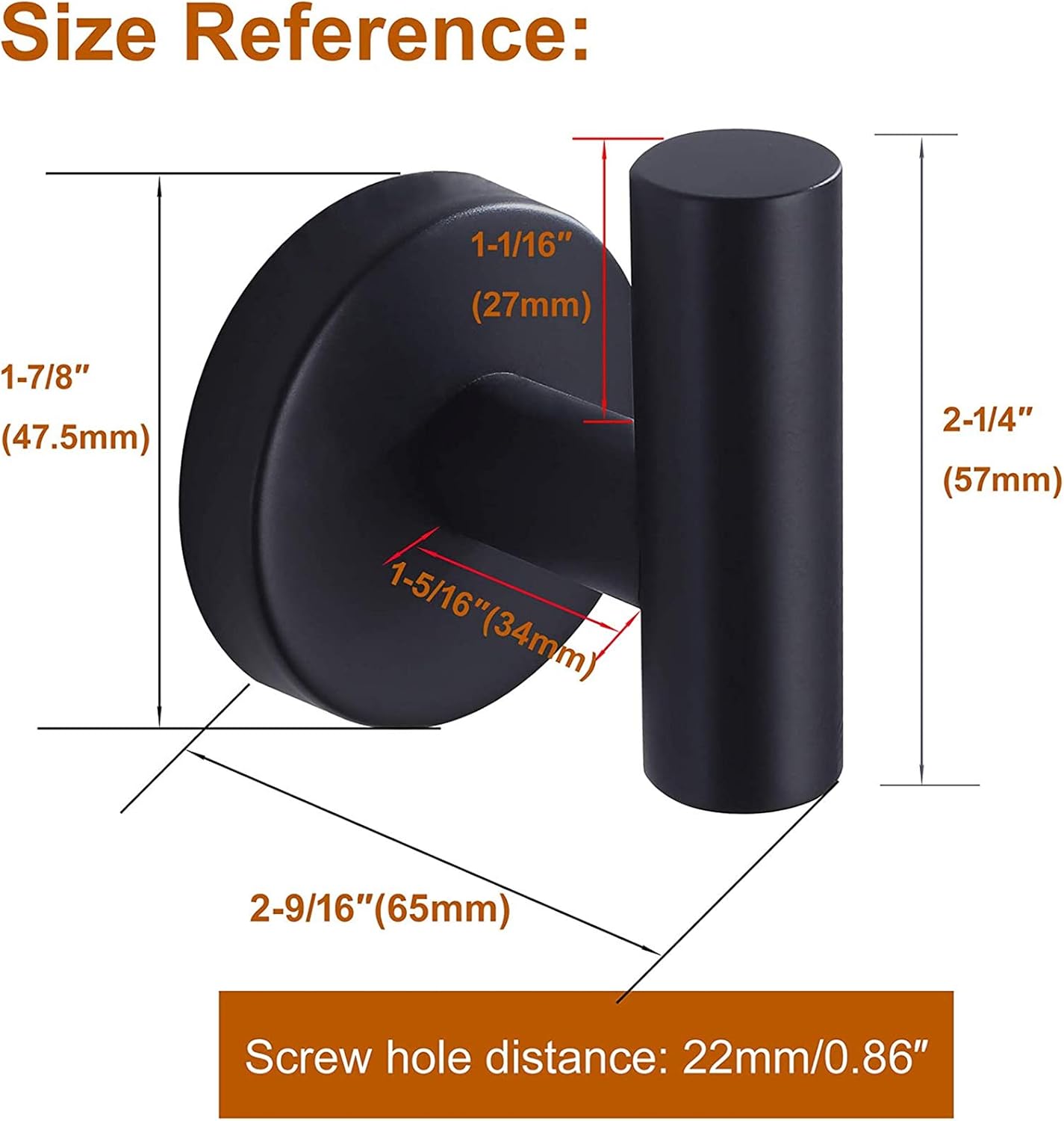 Nolimas Towel Coat Hook Matte Black SUS304 Stainless Steel Bathroom Clothes Cabinet Closet Sponges Robe Hook Wall Mounted Round Kitchen Heavy Duty Door Hanger 2 Packs: Home & Kitchen