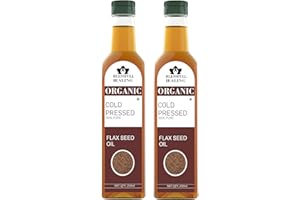 Blessfull Healing Cold Pressed Flax Seed Oil for Healthy Cooking, Skin Glow 250 ml / 8.45 fl oz Pack of 2