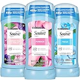 Suave Antiperspirant Deodorant for Women Variety 3-Pack – Powder, Fresh, Sweet Pea & Violet, Anti-Staining Invisible Solid, Talc-Free, 2.7 Oz Ea