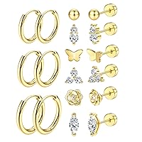 YADOCA Hypoallergenic Flat Back Stud Earrings - Stainless Steel - Stud Earrings - Earring