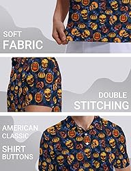 Xdceu Skull Golf Shirts for Men - Halloween