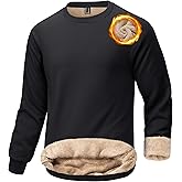 KEFITEVD Men's Sherpa Lined Sweatshirt Thermal Fleece Pullover Sweater Warm Crewneck Heavyweight Winter Shirt