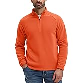 Zengjo Mens Quarter Zip Thin Fleece Pullover Shirt Lightweight 1/4-Zip Mock Neck Sweatshirt Thermal BaseLayer