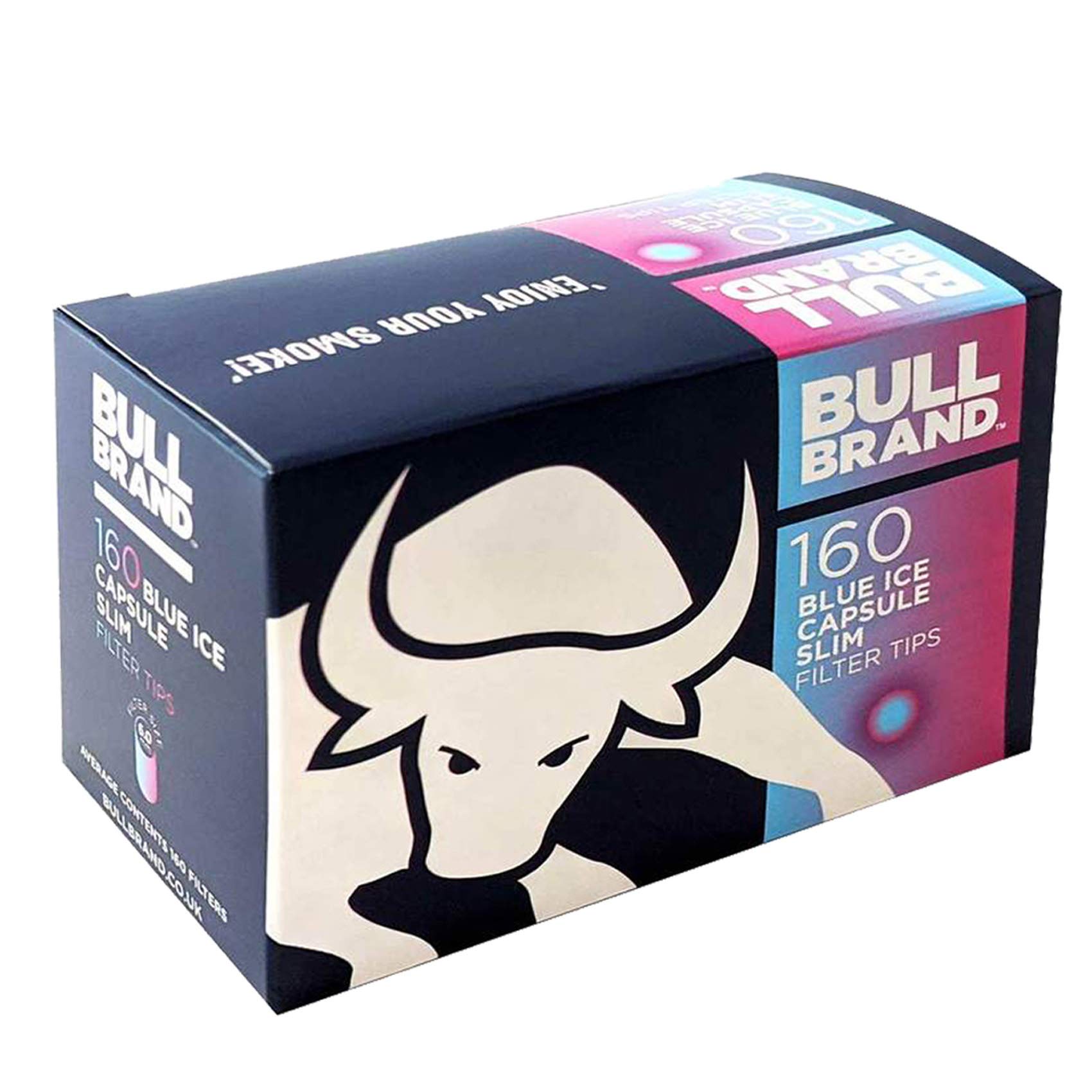SA 160-3200 x BULL Brand BERRY & MENTHOL Cigarette CRUSHBALL Smoking BLUE ICE Capsule Tobacco Fusion 6mm SLIM Filter Tips UK (1 x Pack BLUE ICE (160 CRUSHBALL Tips Clear Pack))