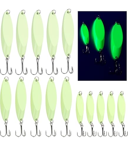 10Pcs Glow in The Dark Fishing Lures, Soft Plastic Swimbaits for Freshwater or Saltwater Use, Walleye Fishing Lures for Night Fishing Bass, Crappie, and Trout (Dark Green) : Sports &