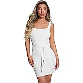 Guess Womens Sleeveless Wavy Rib Genna Mirage Dress