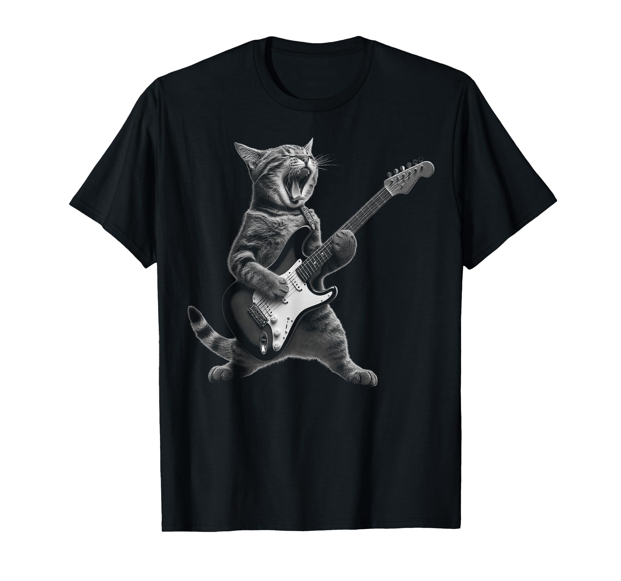 Cat Playing Guitar Rock Star Rock and Roll For Men Women Kid T-Shirt ...