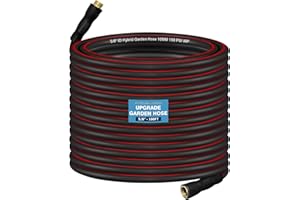 WHISPERING WONDER Garden Hose, 5/8"Heavy Duty Kink Resistant Water Hose, Flexible and Lightweight Rubber Hose with Swivel Grip Handle, Hose Male to Female Fittings for Outdoor Car Wash Lawn Yard (100ft)