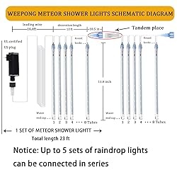 Weepong Meteor Shower Lights Outdoor Christmas