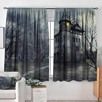 Amazon Com Sanring Halloween Curtains Drapes Gothic Haunted