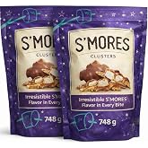 Signature S&rsquo;mores Clusters, Milk Chocolate Caramel Marshmallow &amp; Graham Snack Clusters, Campfire Style Treat, 748 g Resealable Bags (Pack of 2)