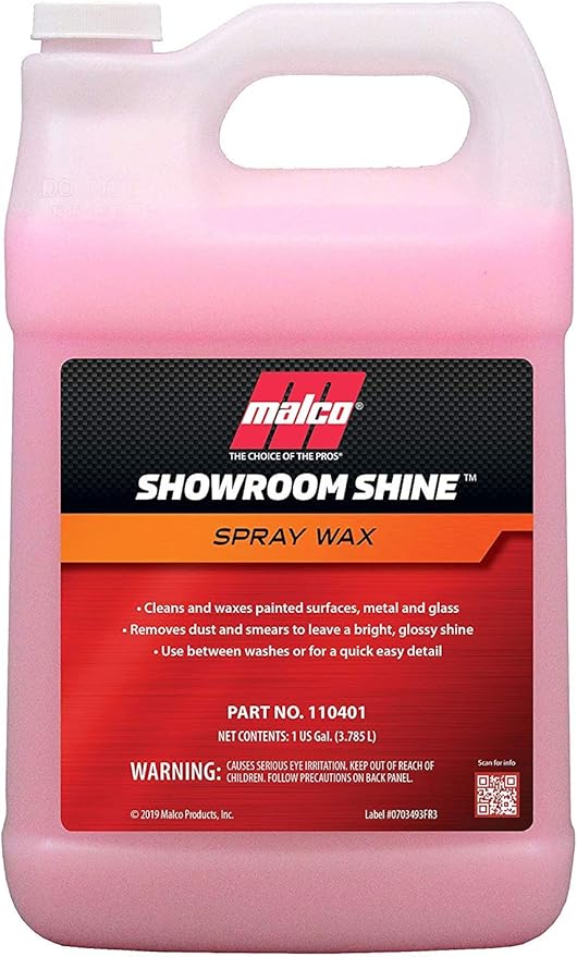 Amazon Com Malco Showroom Shine Spray Car Wax Best Car Wax Spray For Professional Finish Easy To Use Instant Detailer Spray Cleans And Waxes Painted Surfaces Metal And Glass 1 Gallon 110401 Automotive