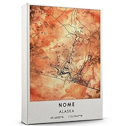Nome Map Poster, Alaska Map Art Poster, Map Decor