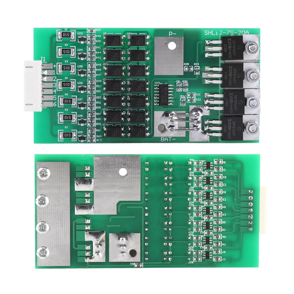 7S Board 24V 20A Lithium Battery Board Module with Balancing Function, Green - Image 3