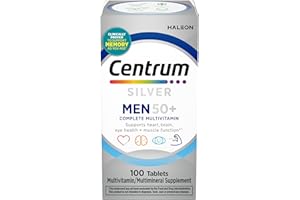 Centrum Silver Multivitamin for Men 50 Plus, Multimineral Supplement, Vitamin D3, B-Vitamins and Zinc, Gluten Free, Non-GMO Ingredients, Supports Memory and Cognition in Older Adults - 100 Ct