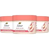 Dove Body Scrub White Peach & Crushed Rice 3 Count for Visibly Silky-Smooth, Nourished Skin, with ¼ Moisturizing Cream