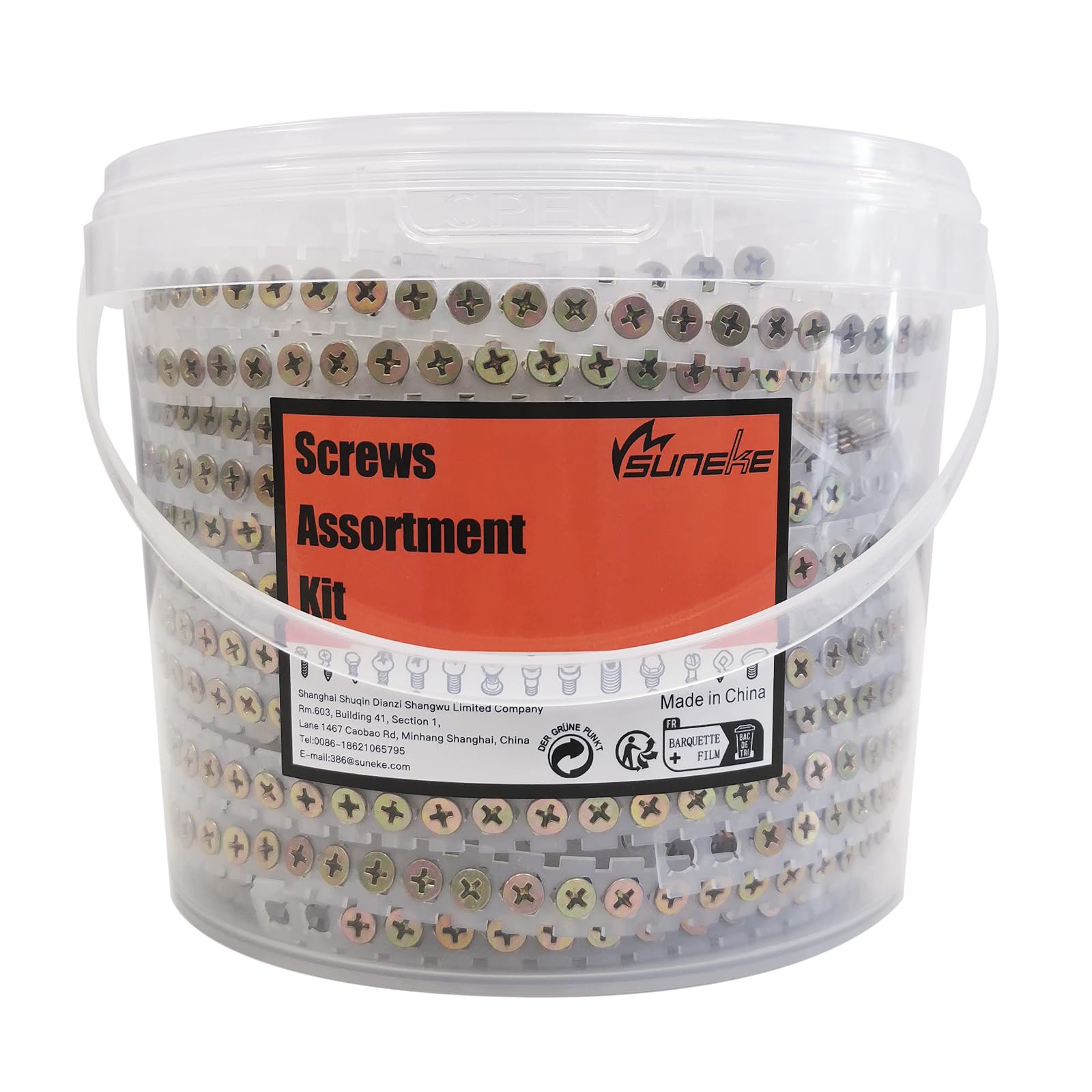 Suneke 1000PCS M3.5 X 25mm High Hardness Drywall Collated Screws, Zinc, Coarse Thread, Phillips Drive, Bugle Head, Wood Screws with Organizer Box