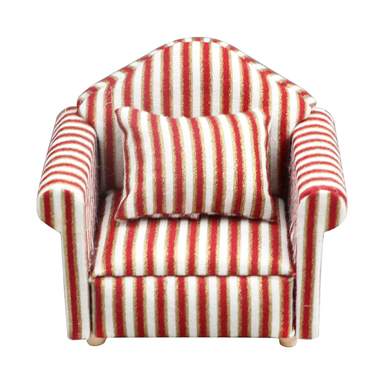 Tiardey Mini Sofa Micro Furniture Model With Pillow Floral Stripe Sofa Exquisite Miniature Home Decoration Ornaments