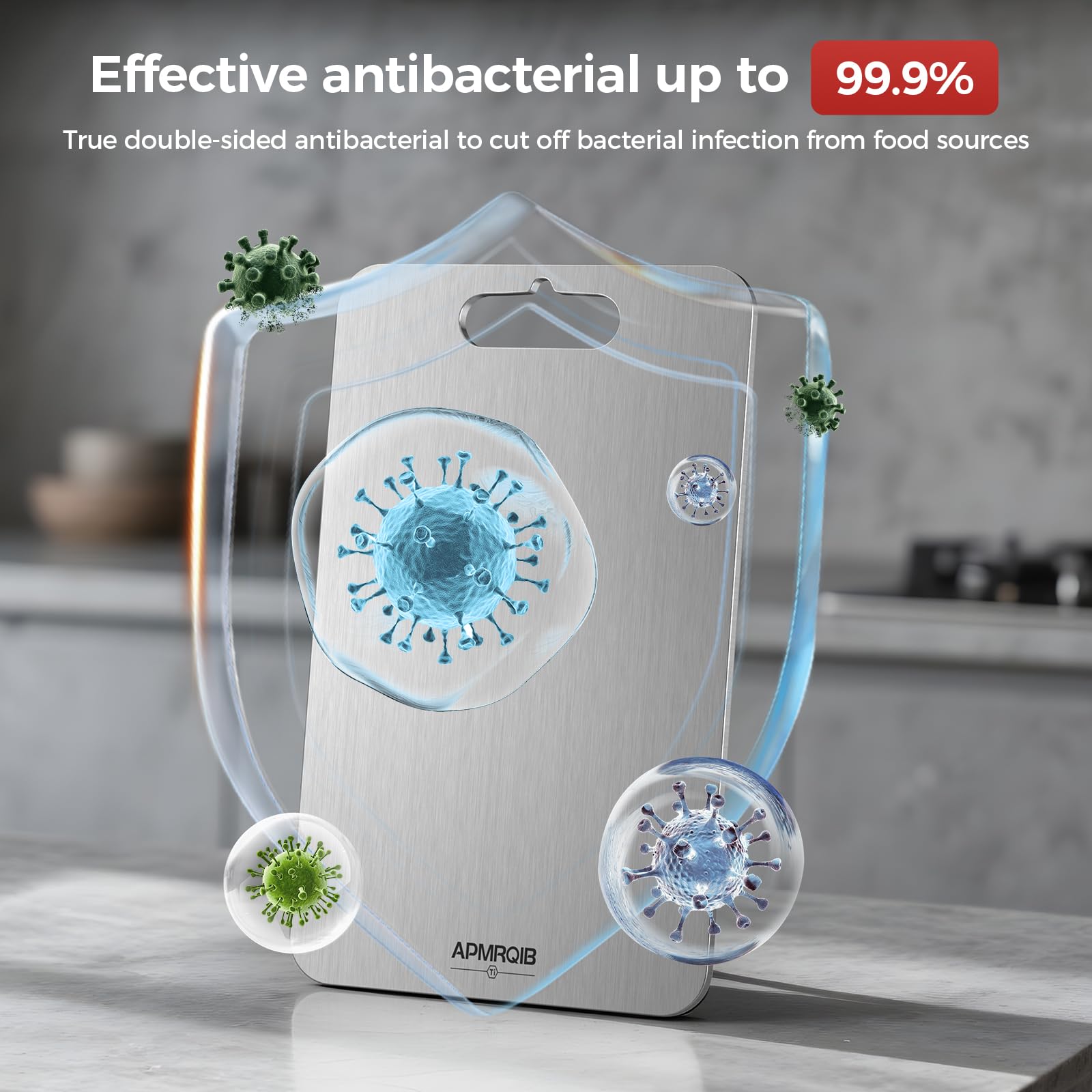 Titanium Cutting Board Set of 3,100% Pure Titanium Cutting Boards for Kitchen, Double Sided Non Toxic Cutting Board, Ideal Charcuterie & Chopping for Meat, Hygiene Durable Dishwasher（S+M+L)