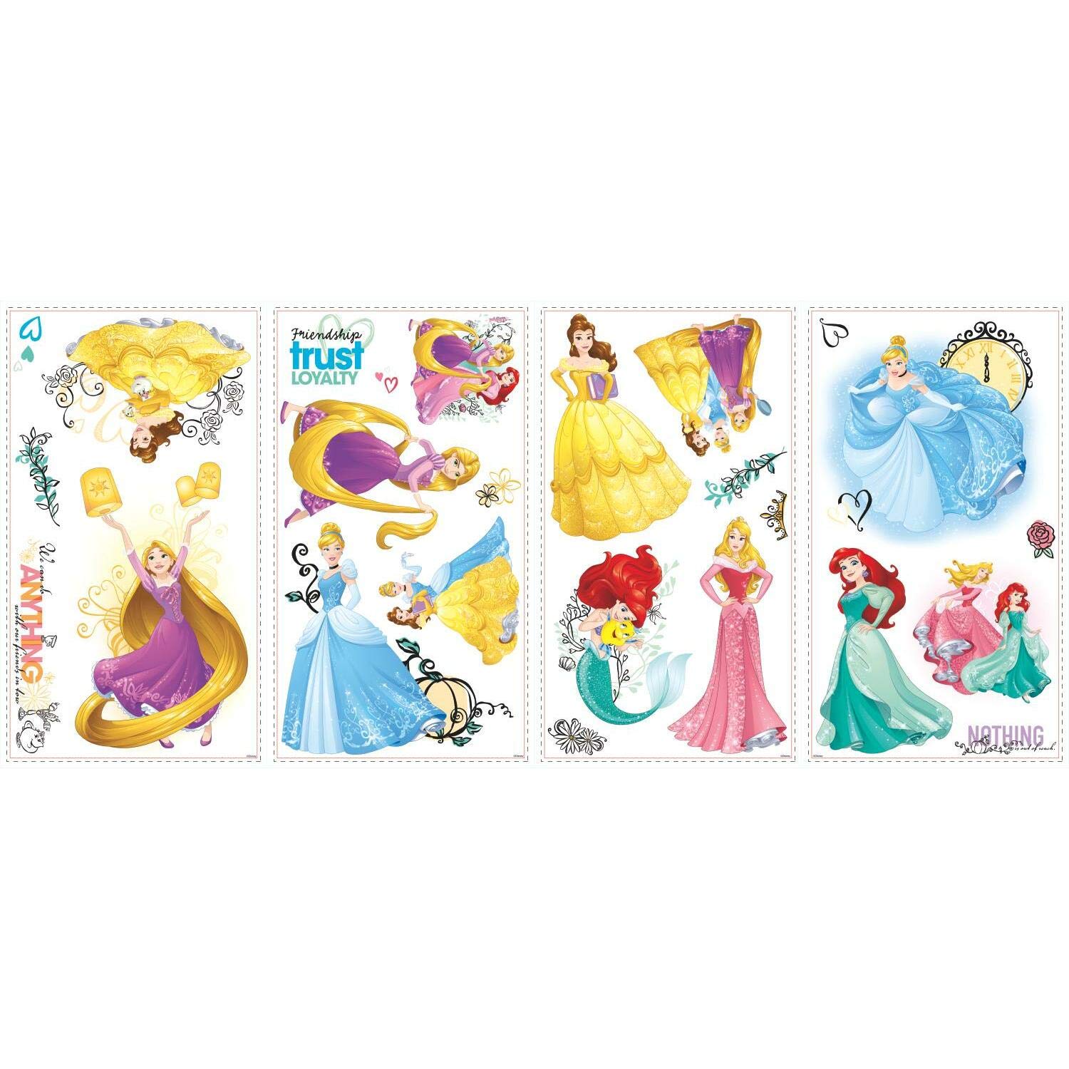 RoomMates Disney Friendship Princesses Wall Sticker, Multi-Colour