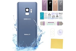 UooFide Compatible for Samsung Galaxy S9 Back Cover Glass Case Replacement 5.8-Inches SM-G960 All Carriers with Installation Manual + Repair Tool Kit (Coral Blue)