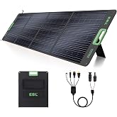 EBL 200W Portable Solar Panel, Foldable IP65 Waterproof 200 Watt Solar Panel with MC-4 Anderson Output Connector, w/ 4 Kickst