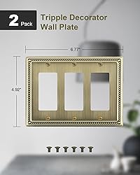TREEWELL 2-Pack Triple Decorator Outlet Cover
