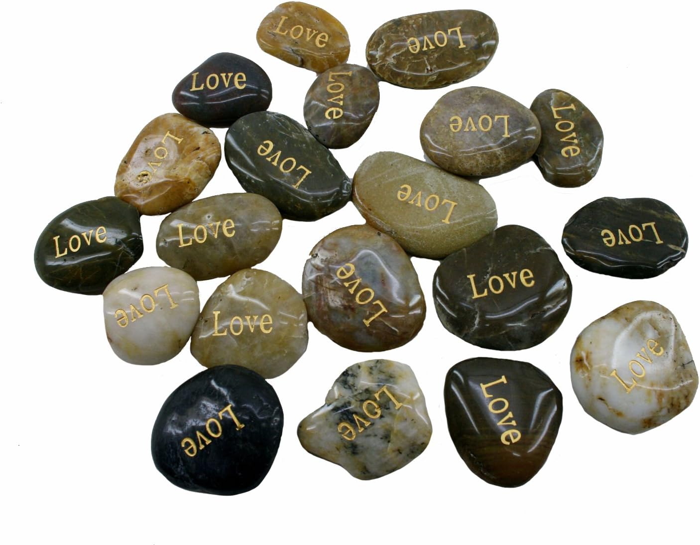 Indoor Fountains & Accessories - OEN Wholesale Inspirational Word River Stones Etched Bulk Lot 40pcs Big Stones Love