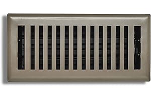 Sierra Grates 4” x 12” Contemporary Design, Steel Floor Register in Metallic Ash Finish with Air Filter - Vent Covers for Home Floor- Decorative Air Vent Covers- Floor Register 4” x 12” (Duct Opening)